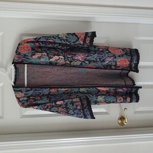Peruvian Connection Multicolor Floral Cardigan